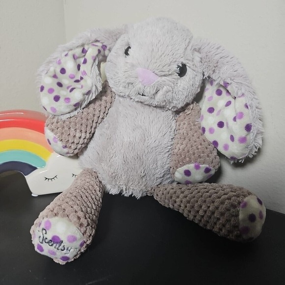 Scentsy Bunny Rabbit Roosevelt Plush Buddy Stuffed Purple Polka Dots Jelly beans - Picture 1 of 7